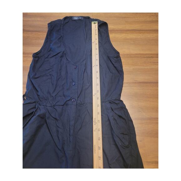 Obey Black Cropped Sleeveless Jumpsuit XS Lightweight Beachy Streetwear EUC - Picture 9 of 16